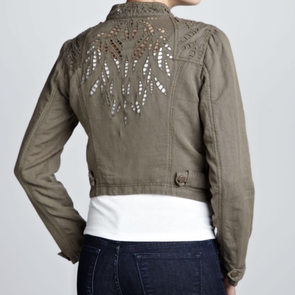 Free People Jackets & Blazers - Free People Cutwork Moto Jacket Size 6